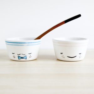 Pequeños cuencos de cerámica para servir Mr & Mrs