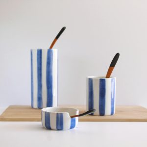 Porta utensilios de cocina de cerámica estilo mediterraneo