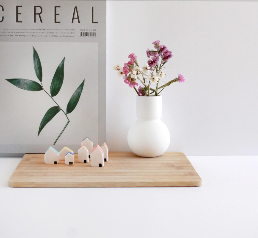 Casitas de ceramica en miniatura hechas a mano