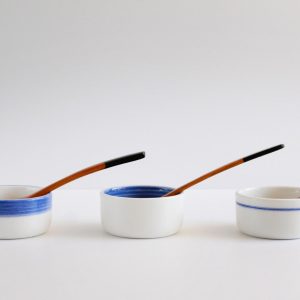 Bowls cuencos de cerámica azul y blanco estilo mediterráneo