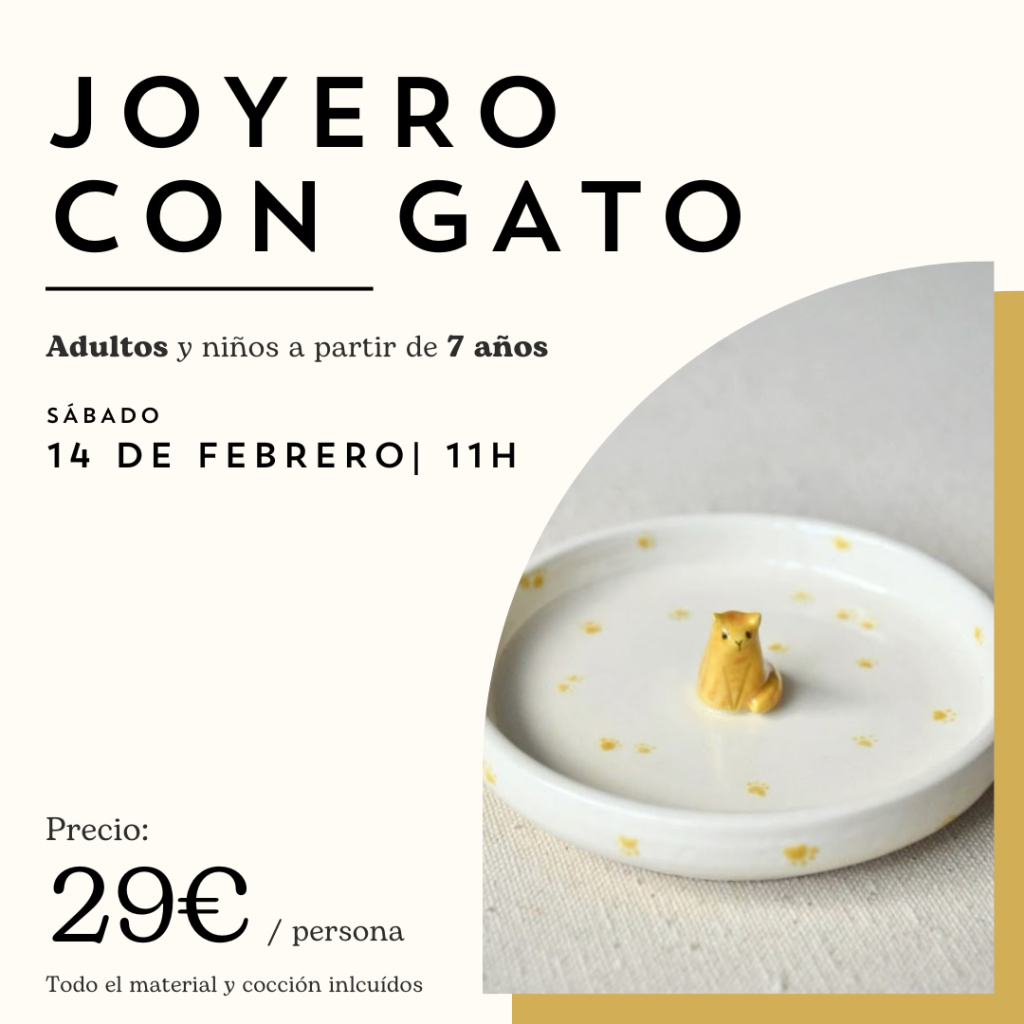 Taller de cerámica Joyero con Gato