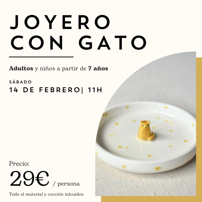 Taller de cerámica Joyero con Gato